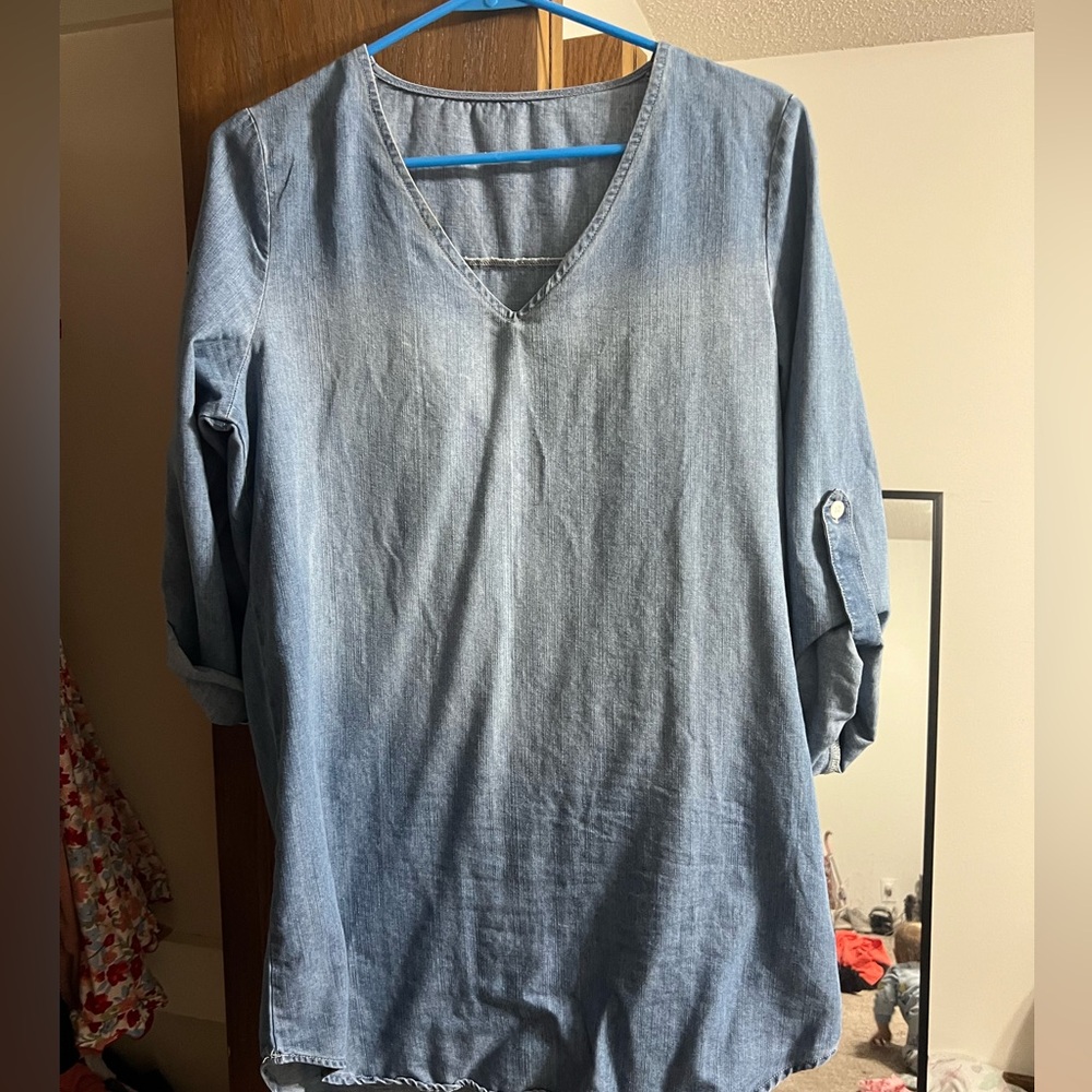 Pink Lily denim dress, never worn!